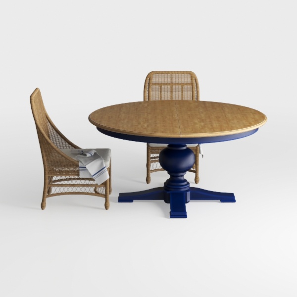 3-Piece Natural Oak Finish Solid Wood Top-Dining R