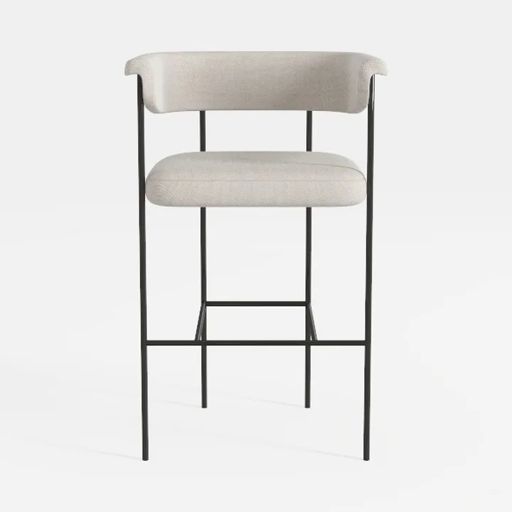 Minimalist Fabric Metal Bar Stool 3D Model