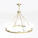 Brass Glass Contemporary Luxury Chandelier 3D Model Left 45 Degree View