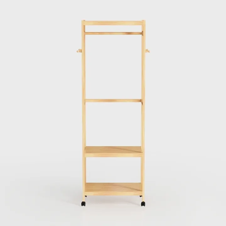 Utoplike Teak Wood Bathroom Shelf Organizer Stand
