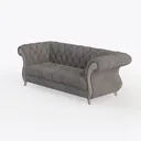 Classic Tufted Velvet Fabric Chesterfield Sofa 3D Model Left 45 Degree View