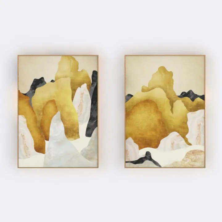 Minimalist Abstract Mountain Wall Art Prints 3D Model