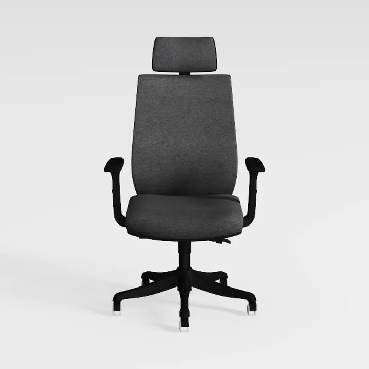 Minimalist Fabric Office Chair With Headrest Armrest 3D Model