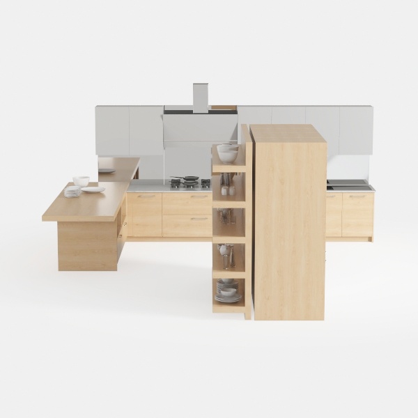 kitchen island-Warm Kitchen