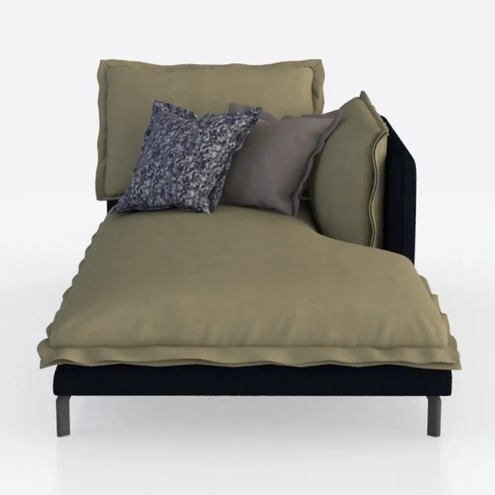 Solace Modular Corduroy Upholstered Armless Chaise