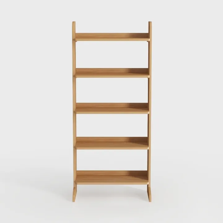 HITNET Ladder Shelf, 4-Tier Bookshelf, Bamboo