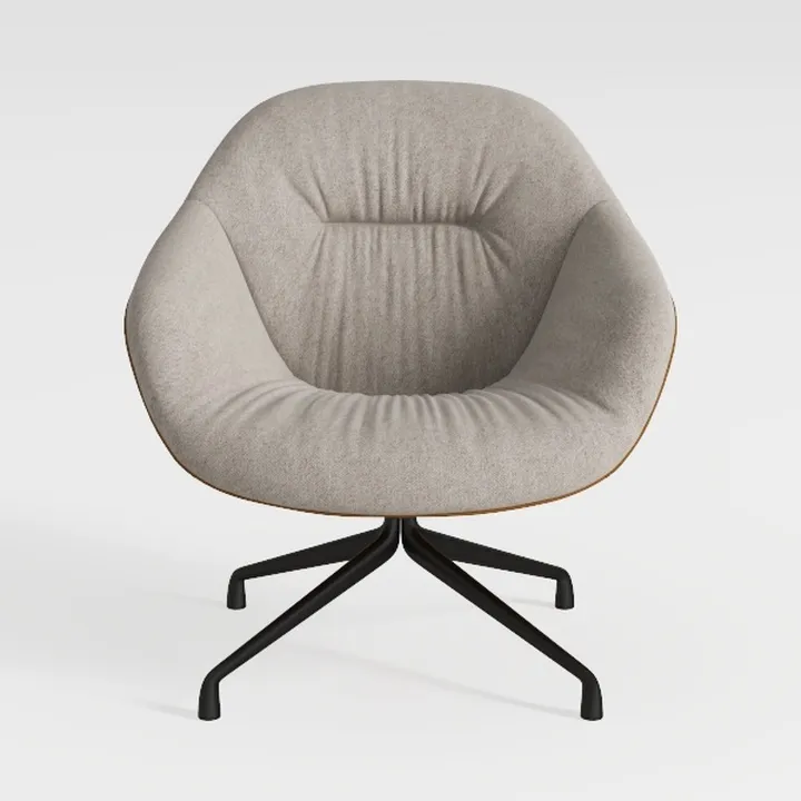 Minimalist Fabric Upholstered Swivel Armchair 3D Model