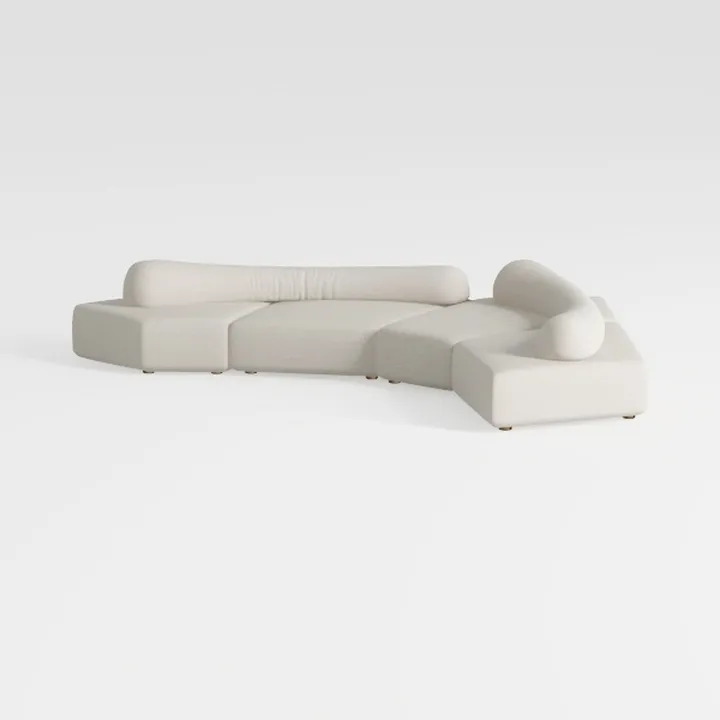133.9" Sofas Set for Living Room - Modern Curved