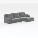 Minimalist Dark Gray Fabric L Shaped Sectional Sofa 3D Model Right 45 Degree View