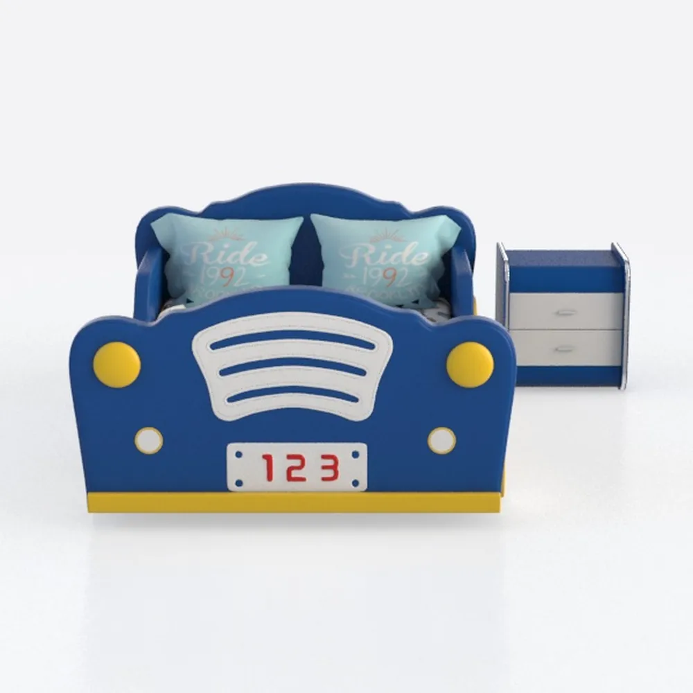 Twin Size Boys Race Car Bed Frame, Wooden Platform