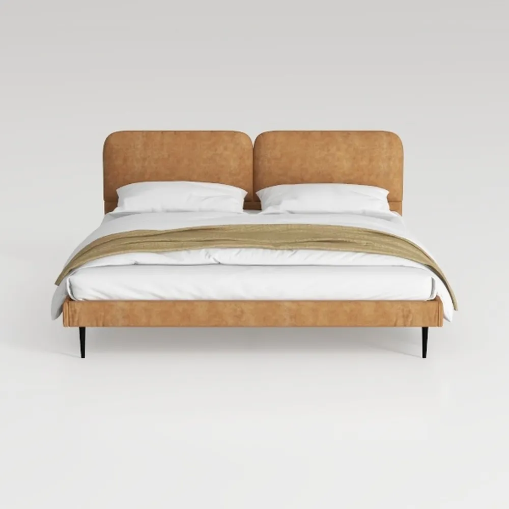 Pemberly Row Upholstered Platform King Bed in Must