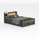Twin XL Bed Frames with Ergonomic Hidden Storage h Right 45 Degree View