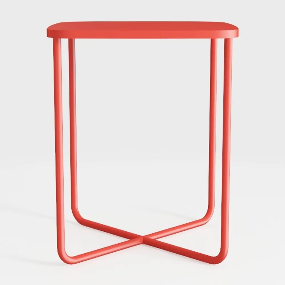 Patio Side Table Waterproof Round Metal Steel