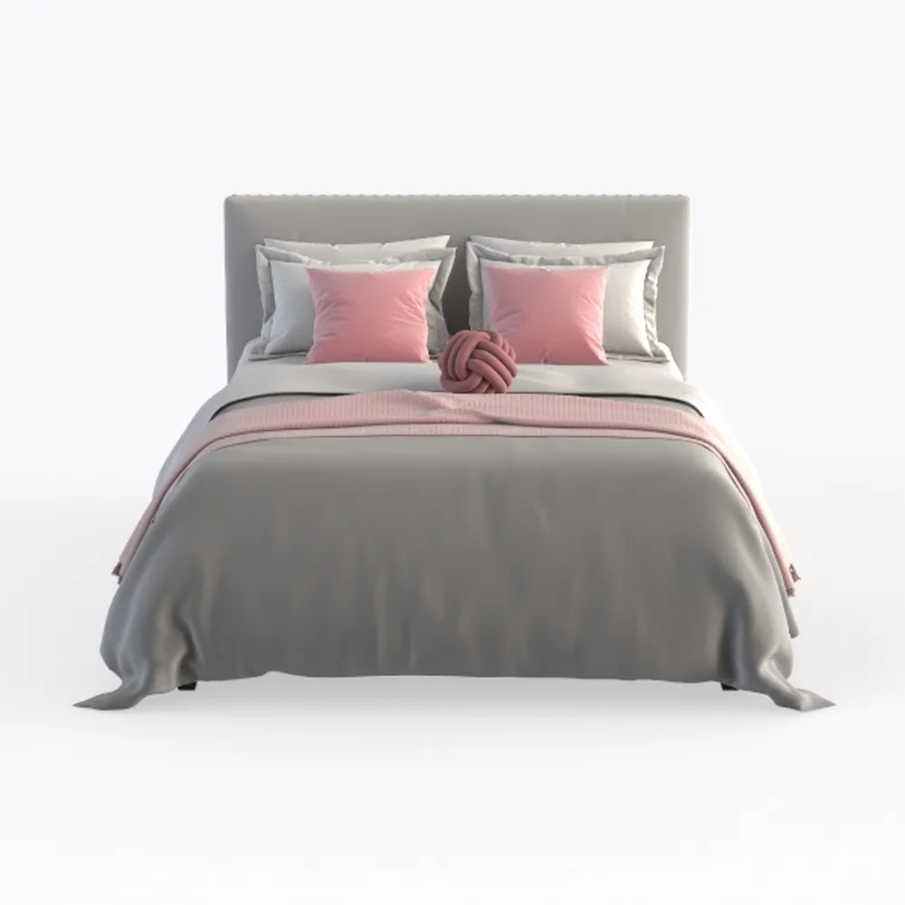 LSIGHTUS Grey Modern Queen Size Platform Bed, Leat