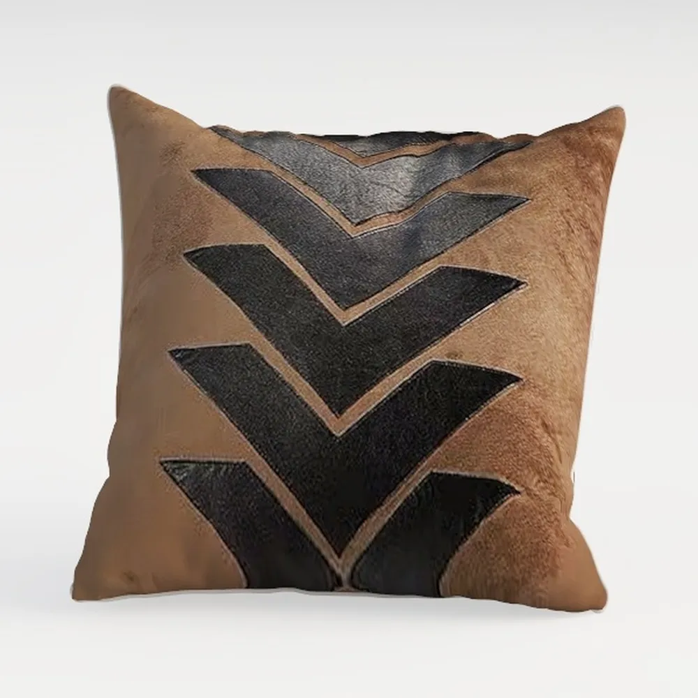 Faux Leather Throw Pillow Covers, 20x20 Inch Set