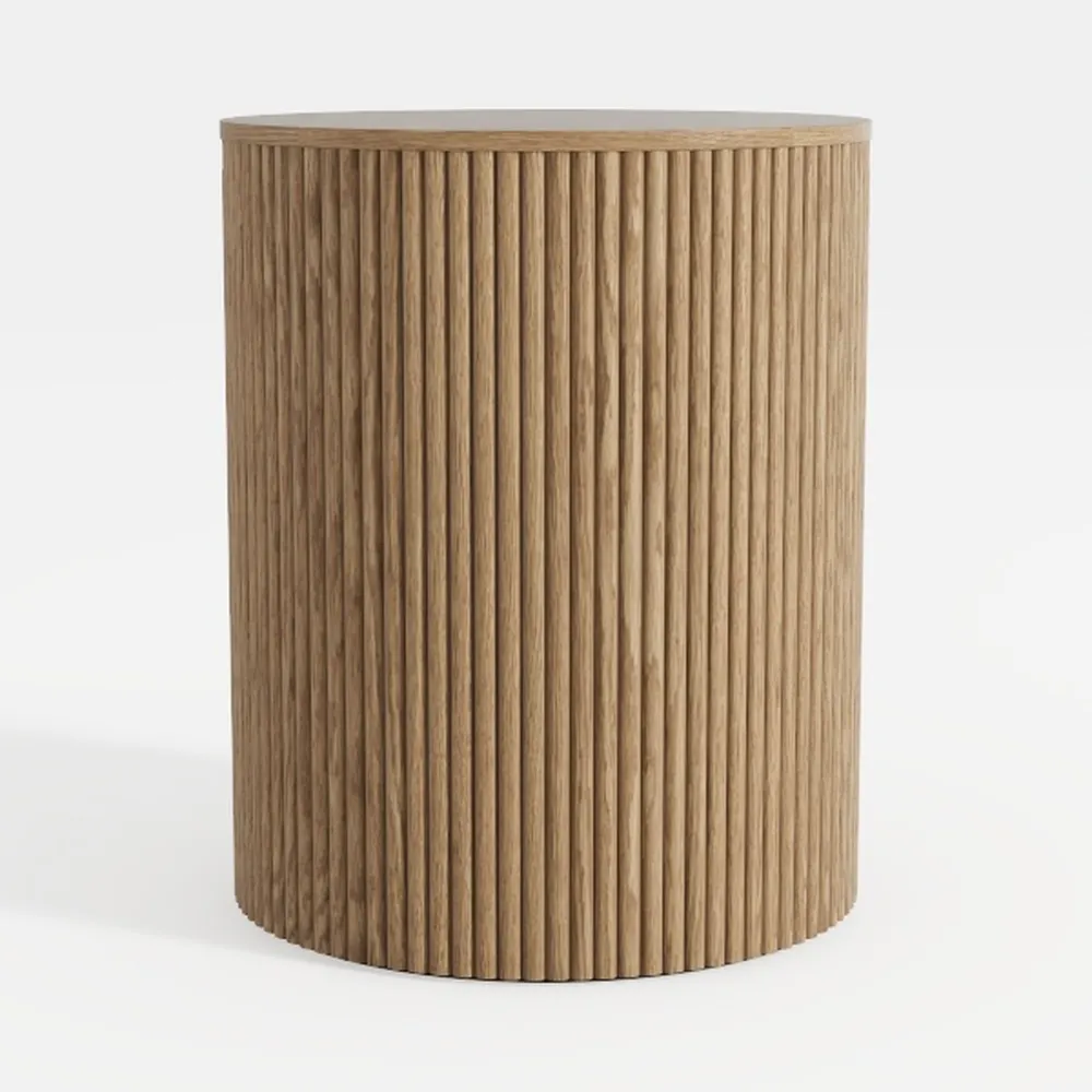 POVISON Mid Century Modern Round Coffee Table with