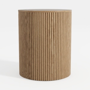 POVISON Mid Century Modern Round Coffee Table with