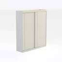 Minimalist White Solid Wood Double Door Cabinet 3D Model Right 45 Degree View