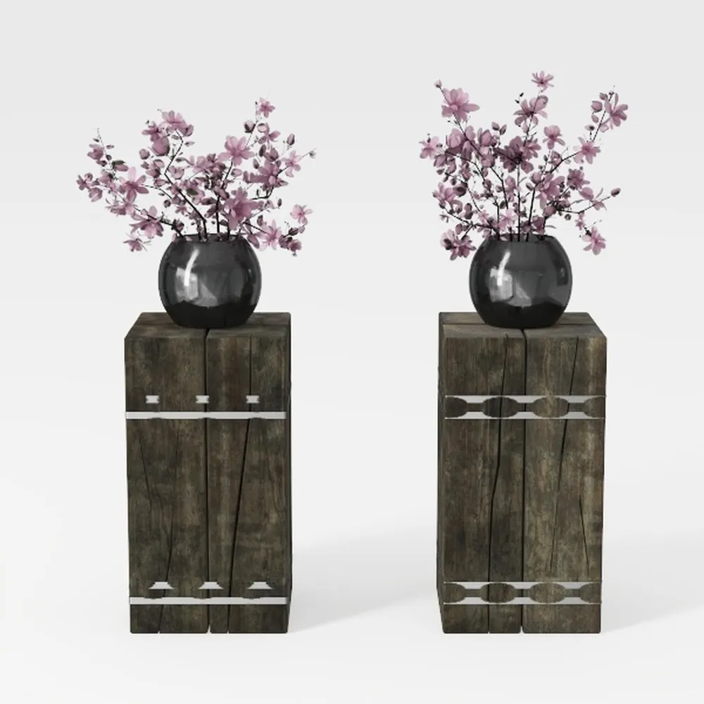 Rustic Ceramic Tall Floor Vase,19.7 Inch Black