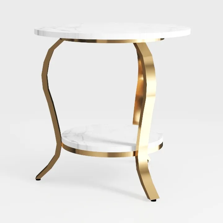 Modern Gold Narrow Console Table, Glass Top