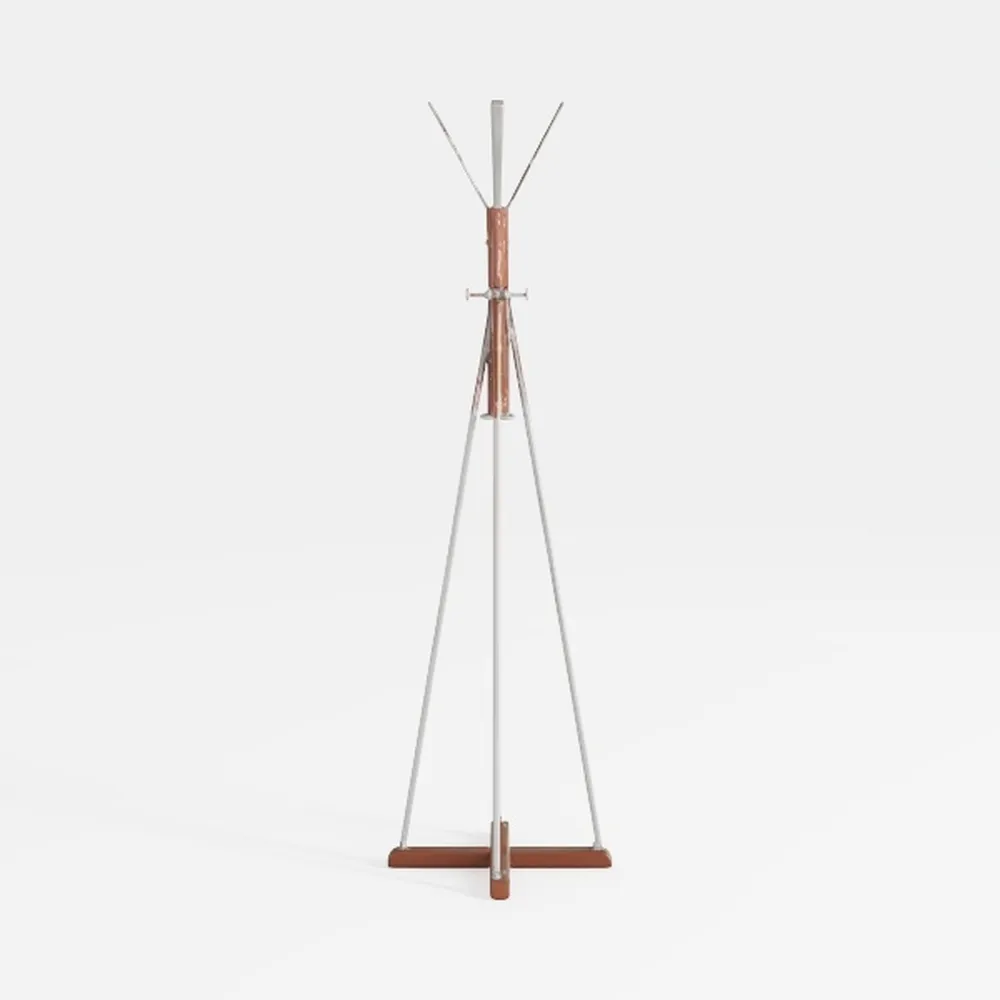 Reclaimed Wood and Metal Freestanding Coat Rack wi