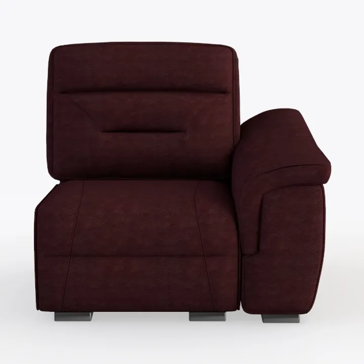 Modern Burgundy Leather Right Arm Sectional Sofa Chair 3D Model