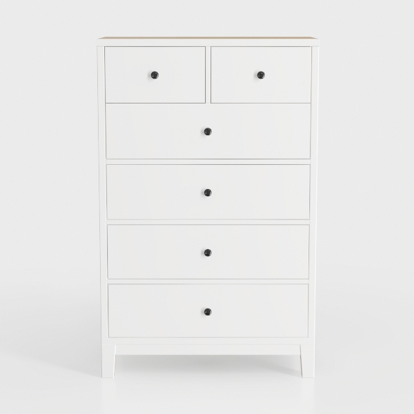 White Dresser 6 Drawer Dresser for Bedroom, Modern
