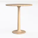 Minimalist Solid Oak Round Side Table 3D Model Left 45 Degree View