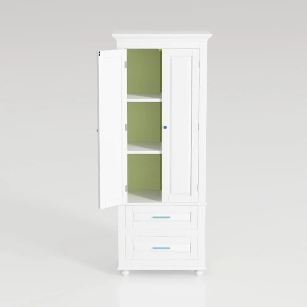 White Pantry Cabinet with Drawer, 75 Inch Tall
