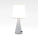 Minimalist White Fabric Metal Table Lamp 3D Model Right 45 Degree View