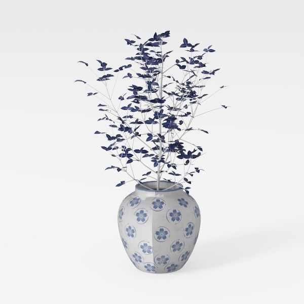 SIDUCAL Ceramic Chinoiserie Floral Vase | 6.3 Inch
