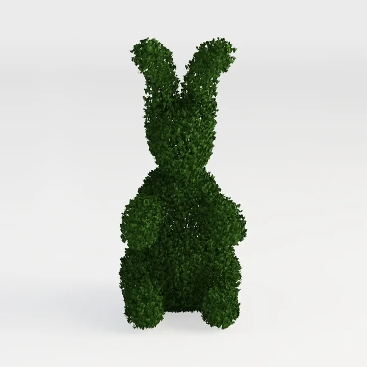 Green Foliage Rabbit Topiary Decorative Sculpture 3D Model