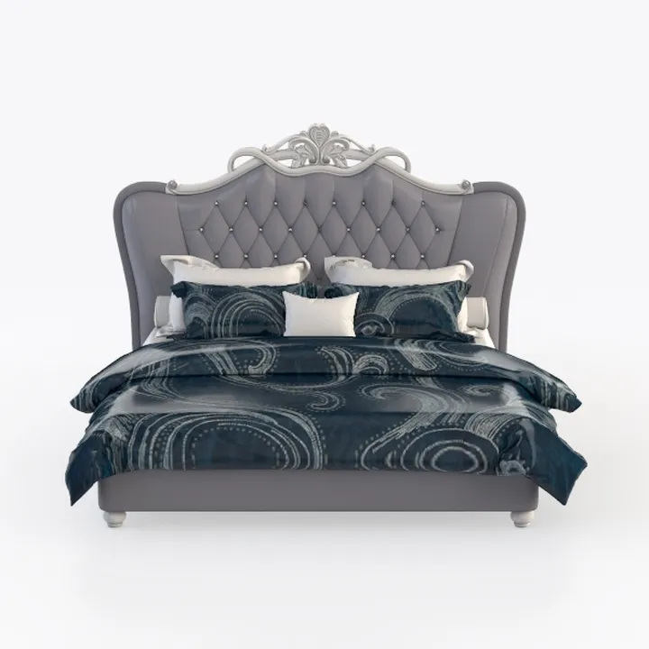 Acme Dante Queen Bed in Gray Velvet
