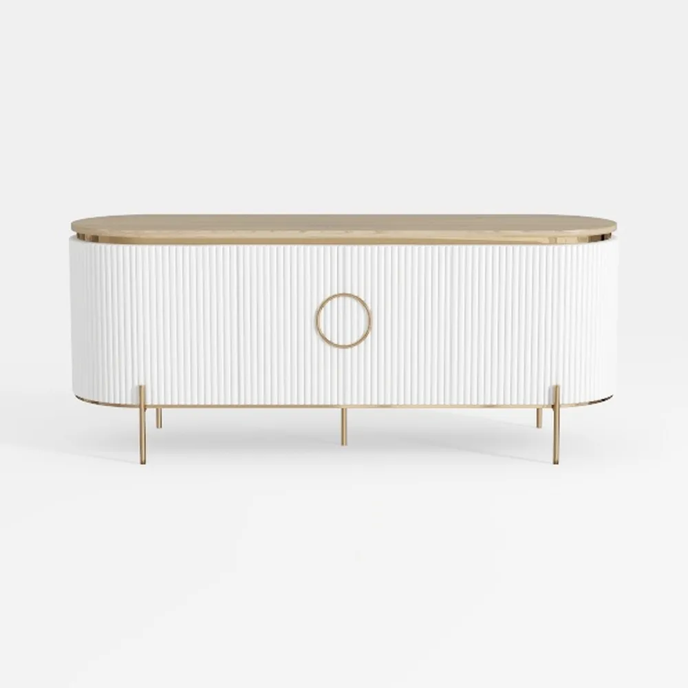 OKD Luxury 70" Fluted TV Stand, Modern Chic