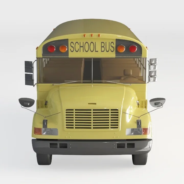 Yellow Classic American School Bus 3D Model