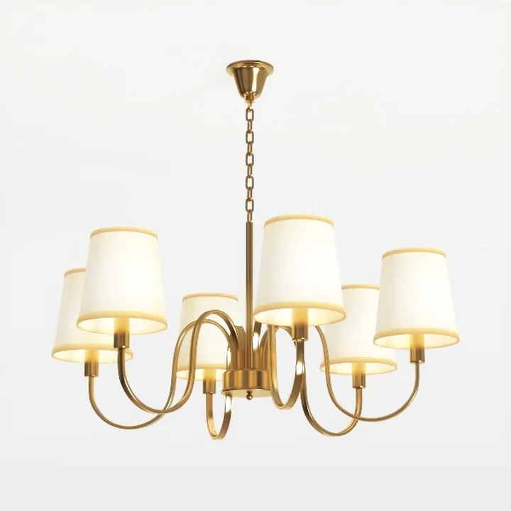 Contemporary Brass Fabric Chandelier 3D Model