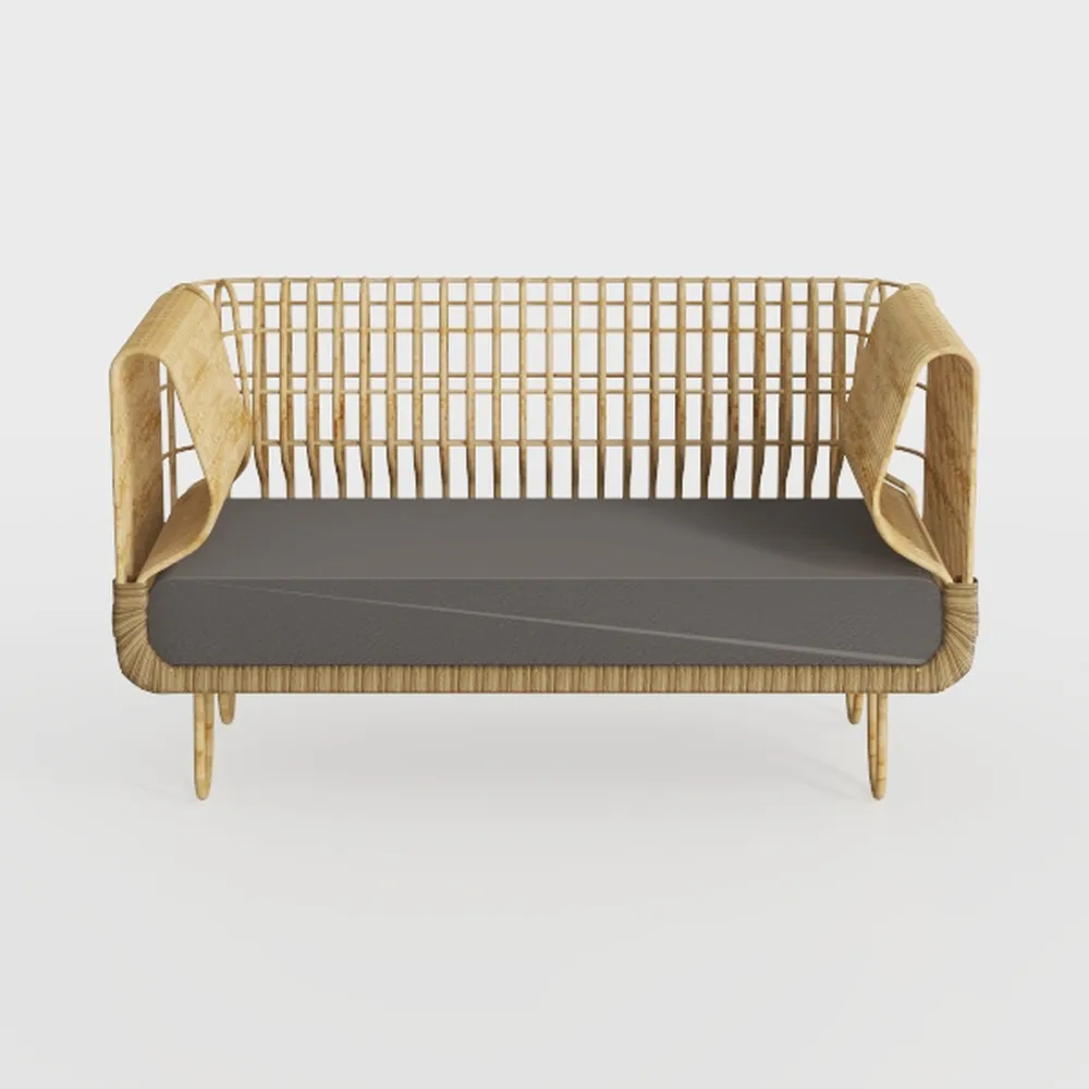 bali & pari Davida Natural Rattan Daybed, One Size