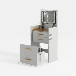 3 in 1 Vanity Desk with open Top Mirror,Small Make