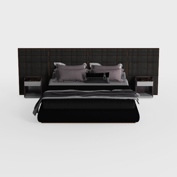 Acme Rivas Channel-Tufted Fabric Queen Bed with Ov