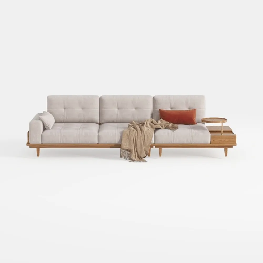 Sofa with Golden Legs, Detachable Cushions, with