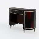 Luxury Dark Walnut Gold Trimmed Console Table 3D Model Left 45 Degree View