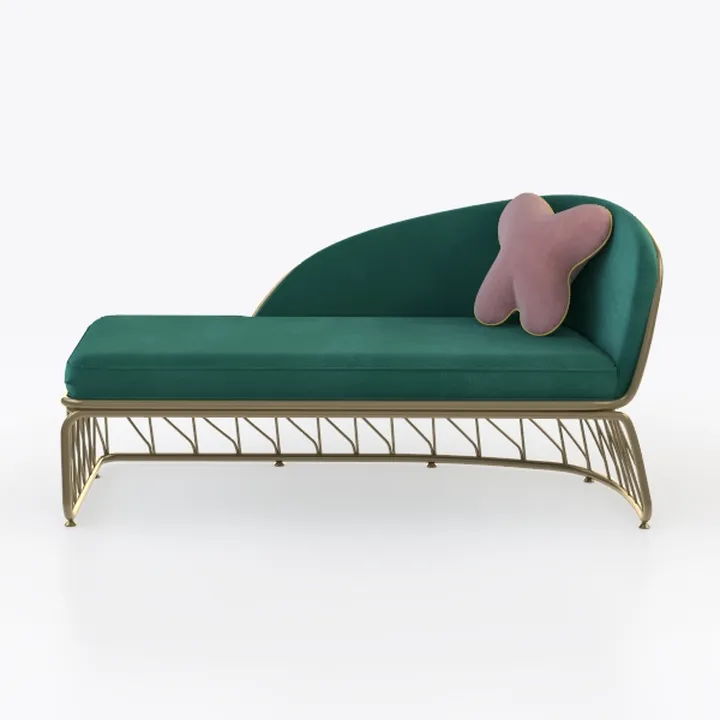 Caiden Dark Green/Black Chaise Lounge
