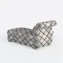 Luxury Tufted Velvet Chaise Lounge Indoor 3D Model Left 45 Degree View