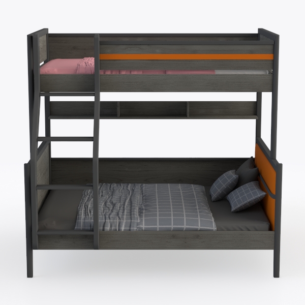 Max & Lily Bunk Bed, Twin-Over-Twin Bed Frame For 
