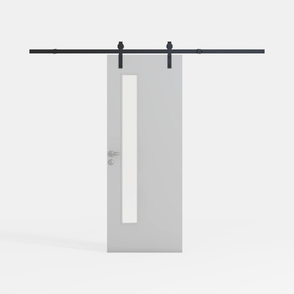 SmartStandard 40 x 84 in Glass Barn Door with 7FT