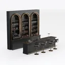 bar counter set-Bar Furniture Right 45 Degree View