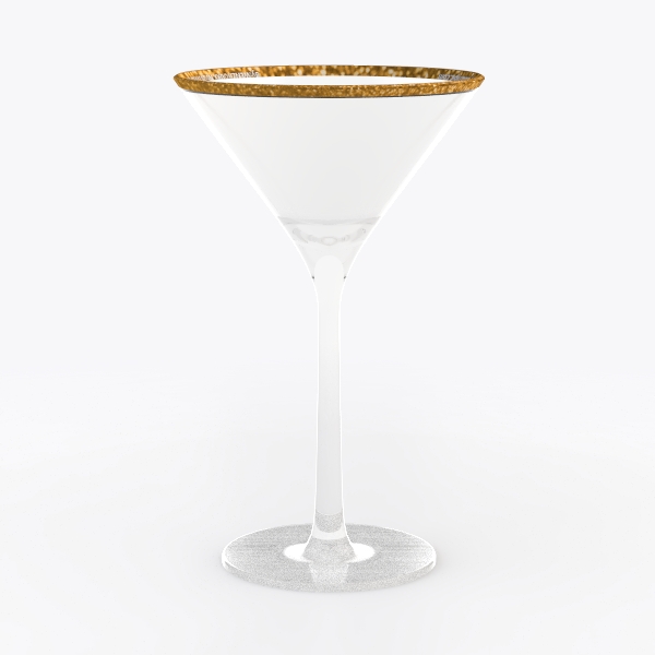Gold rimmed cocktail glasses