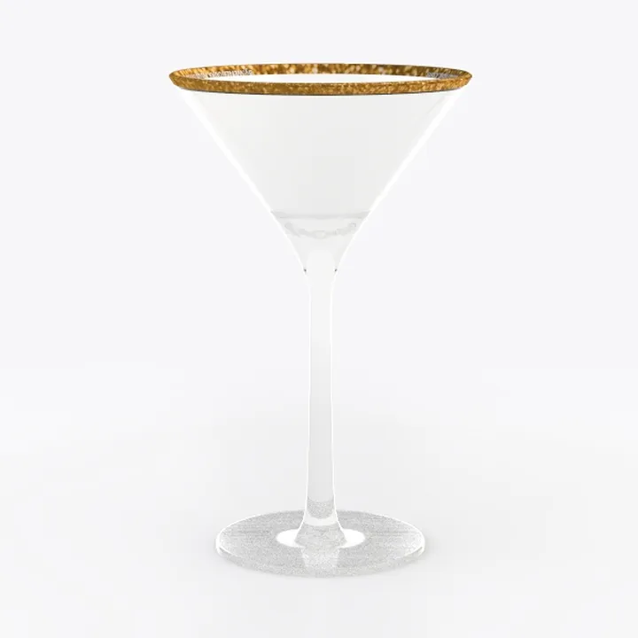 Gold rimmed cocktail glasses