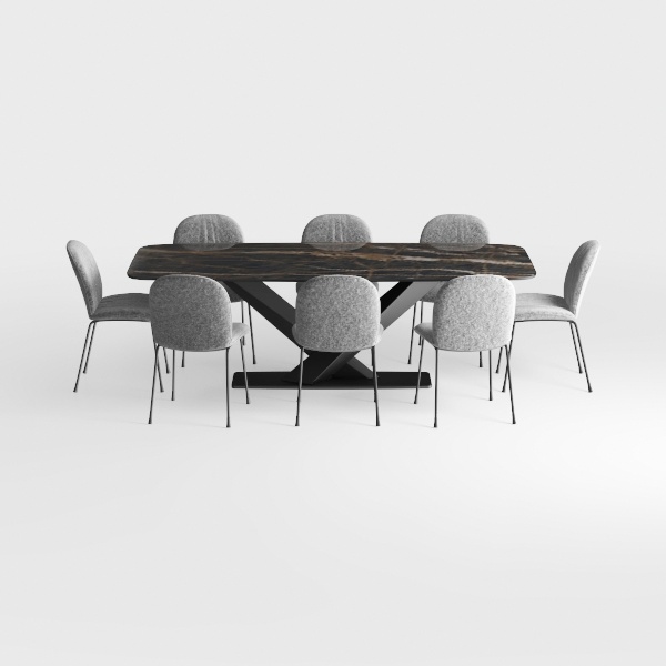 Ravenna 69 in. Rectangular Wood Dining Table with 