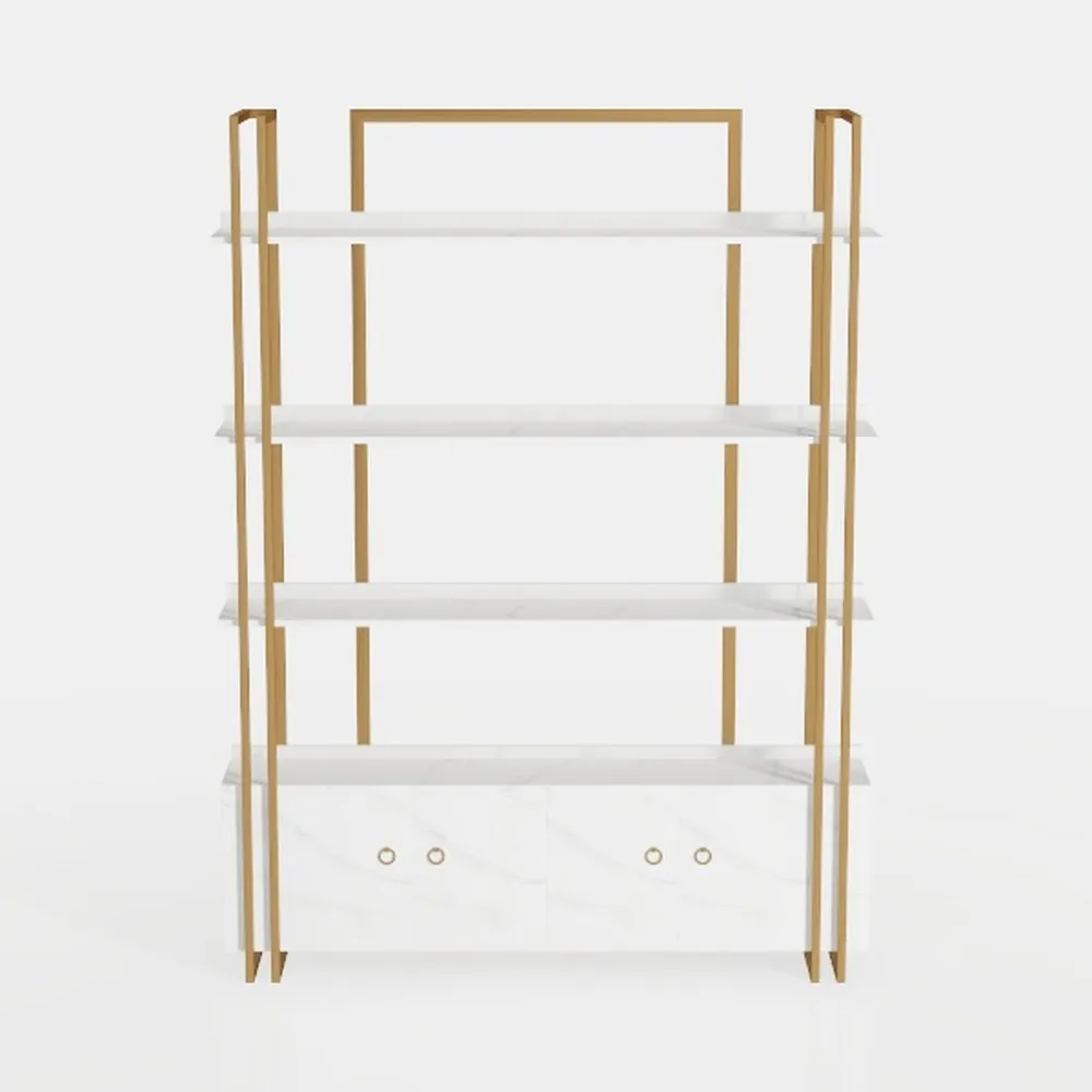 73.6" Tall Bookshelf with 3 Drawers and 16 Storage